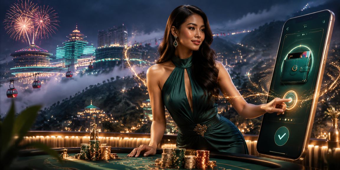 Pemain kasino mudah alih di Genting Highlands menikmati permainan dalam talian